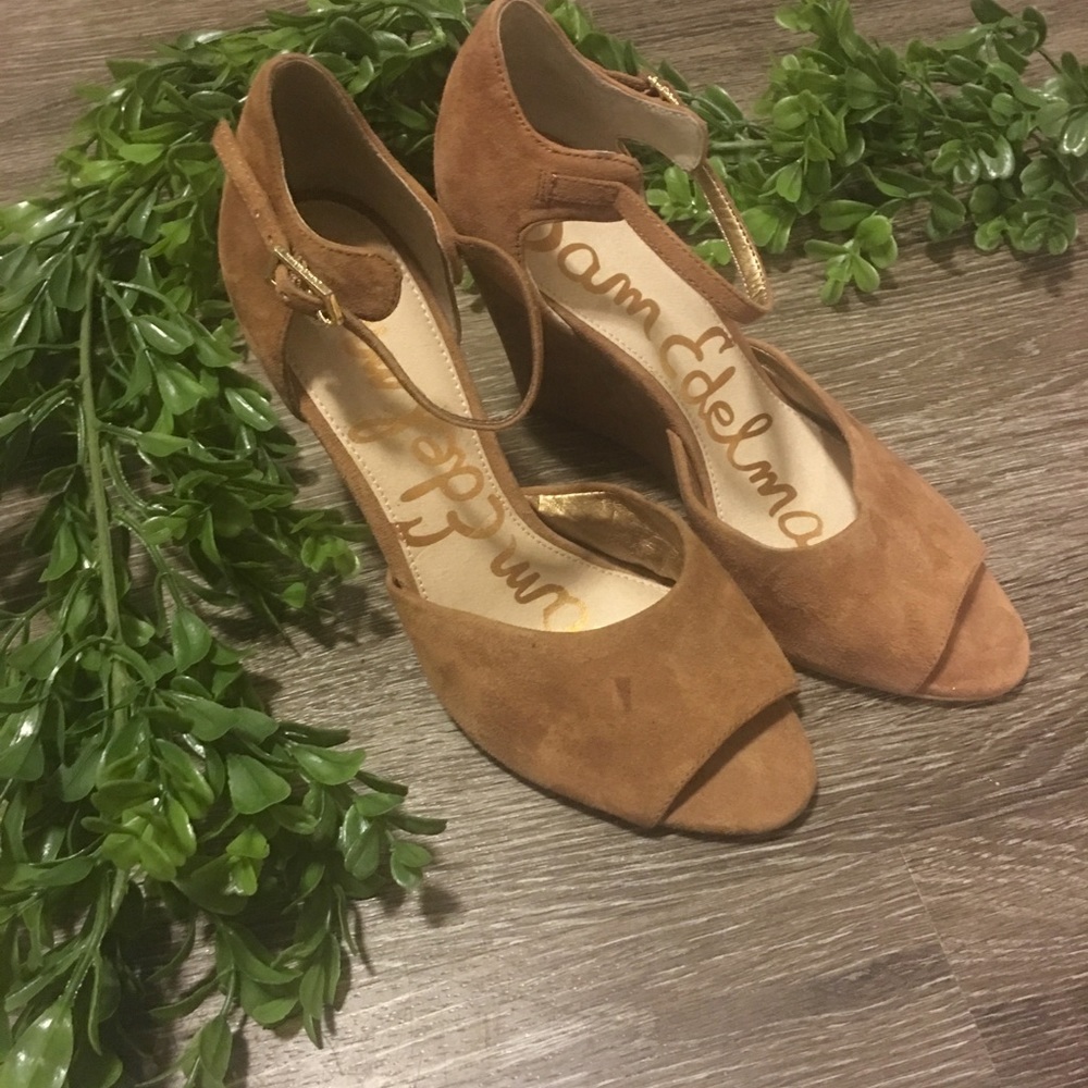 Sam Edelman Camel Suede Wedges